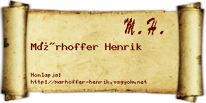 Márhoffer Henrik névjegykártya