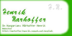 henrik marhoffer business card
